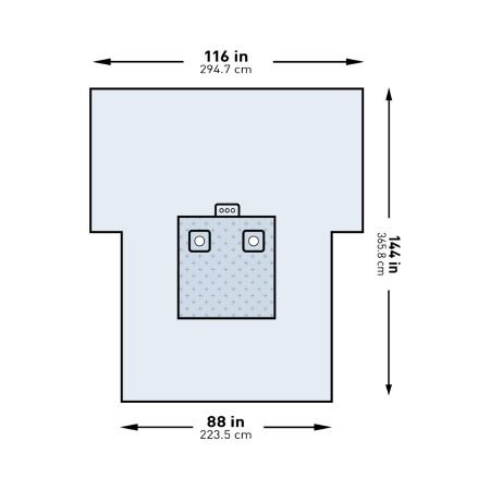 DRAPE, SURGICAL ORTHO BILATERAL 116"X88"X144" (12/CS)