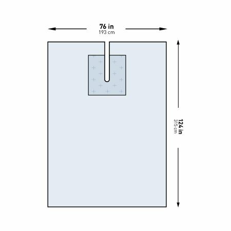 DRAPE, SURGICAL ORTHO ENT W/SPLIT 76"X124" (22/CS)