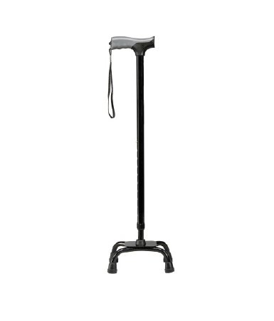 CANE, QUAD W/WRISTLET SOFT GRIP BLK