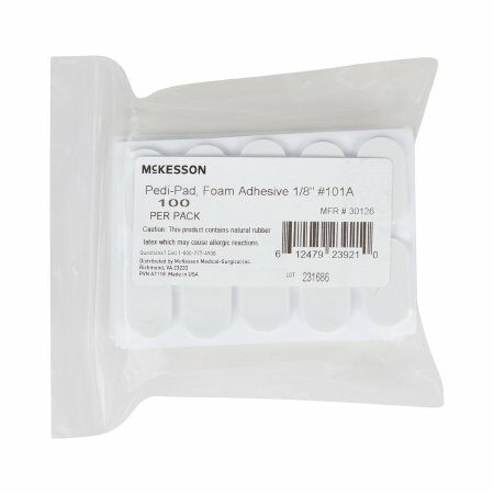 PEDI-PAD, FOAM WHT #101-A-1/8"1/8" (100/PK 10PK/CS)