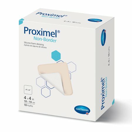 DRESSING, WOUND PROXIMEL SIL NON-BORDERED 4"X4" (10/BX)