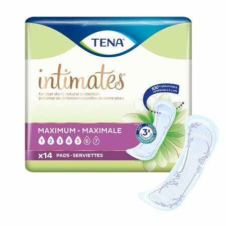 PAD, TENA INTIMATES MAXIMUM REG 6"X14" (14/PK 6PK/CS)