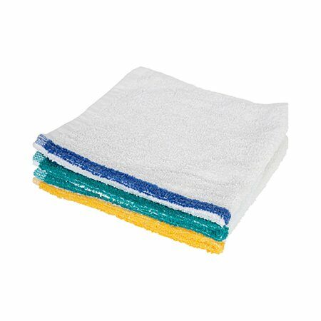 TOWEL, BAR UTILITY TERRYCLOTH WHT W/STRIPE 17"X20" (100DZ/CS