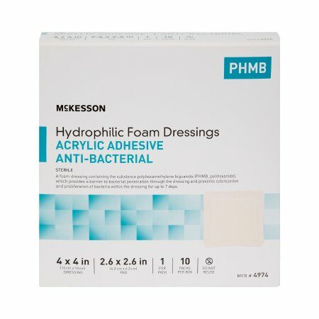 DRESSING, HYDROPHILIC FOAM PHMB ADH 4"X4"