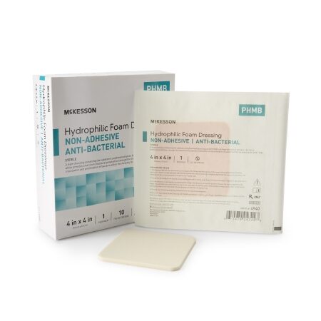 DRESSING, HYDROPHILIC FOAM PHMB N/ADH 4"X4" (10/BX 10BX/CS)