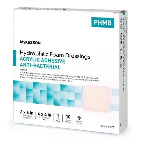 DRESSING, HYDROPHILIC FOAM ADH6"X6" (10/BX 10BX/CS)