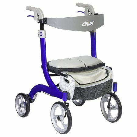 WALKER, ROLLATOR NITRO DLX FIRM FOAM SEAT BLU FRAME