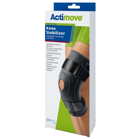 KNEE STABILIZER, HORSESHOE/STAYS ADJ HME BLK 3XLG 24"-26"
