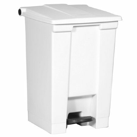 CAN, WASTE RUBBERMAID RECTANGULAR STEP-ON WHT 12GL