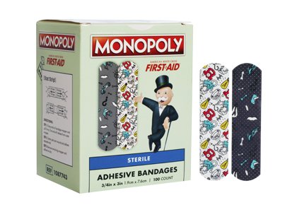 BANDAGE, WOUND MONOPOLY ADH 3/4"X3" (100/BX12BX/CS)