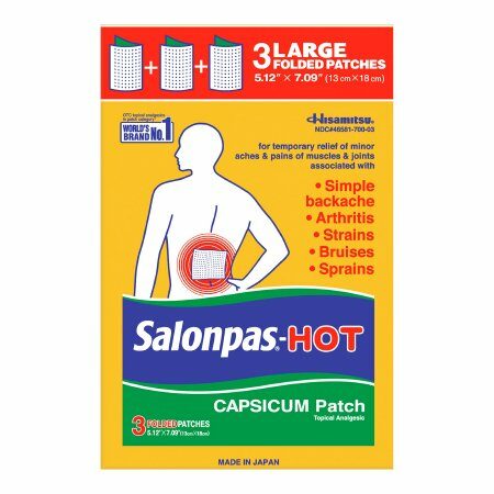 SALONPAS-HOT, PATCH CAPSICUM 5.12"X7.09" (3/CT)