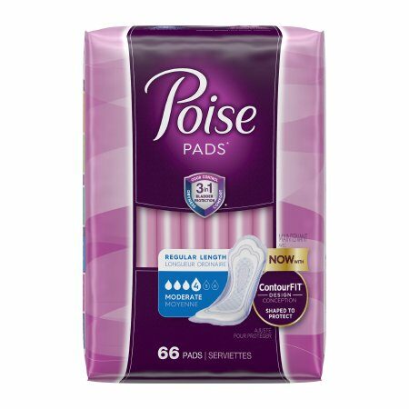 PAD, INCONT POISE MODERATE (66/PK 2PK/CS)