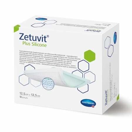DRESSING, SUPER ABSRB SIL N/BRDR ZETUVIT PLUS 4"X"8" (10/BX)