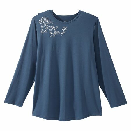 TOP, EMBELLISHED OPEN BACK 2XLG