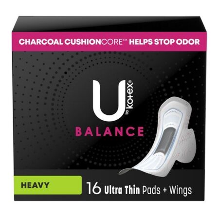 PAD, U BY KOTEX SUPER PREM ULTR THIN HVY WING (16/PK 6PK/CS)