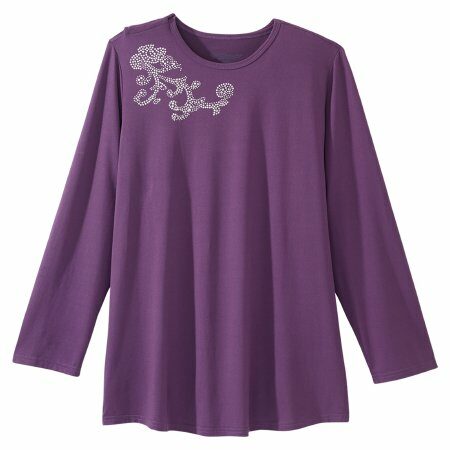 TOP, EMBELLISHED WMNS OPEN BACK EGGPLANT SM