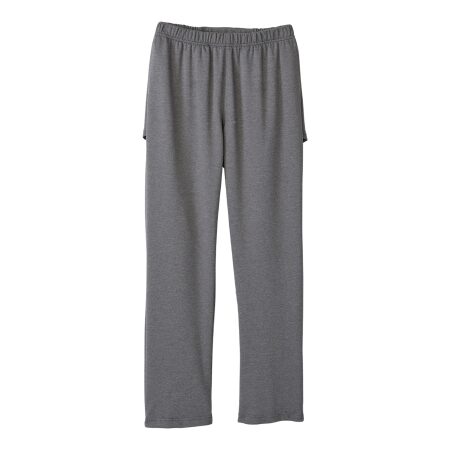 PANTS, KNIT OPEN BACK WMNS HVYWT W/FLAP HEATHER GRY LG