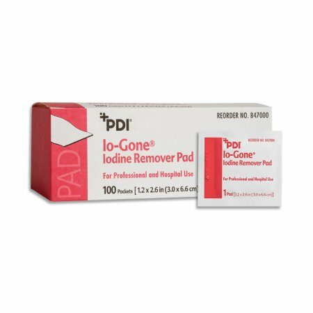 PAD, IODINE STAIN REMOVER (100/BX)