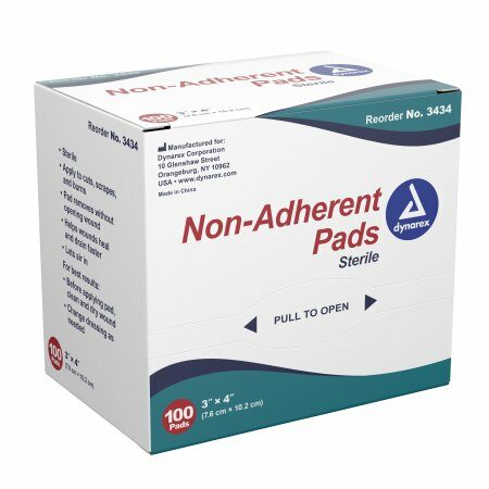 PADS NON-ADHERANT STER 3X4 (100/BX 12BX/CS)