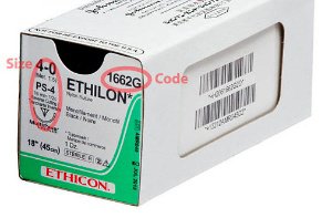 SUTURE, ETHLON BLK MONO 4-0 1 8" PS-4 (12/BX)