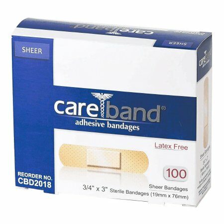 BANDAGE, ADHSV SHEER 3/4"X3" (100/BX)