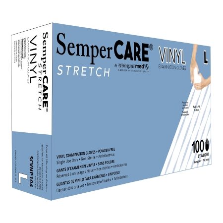 GLOVE, EXAM VNYLSTRCH LG N/S (100/BX 10BX/CS)