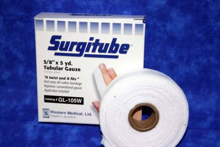 BANDAGE, SURGITUBE GAUZE WHT SZ1 5/8" 5YDS